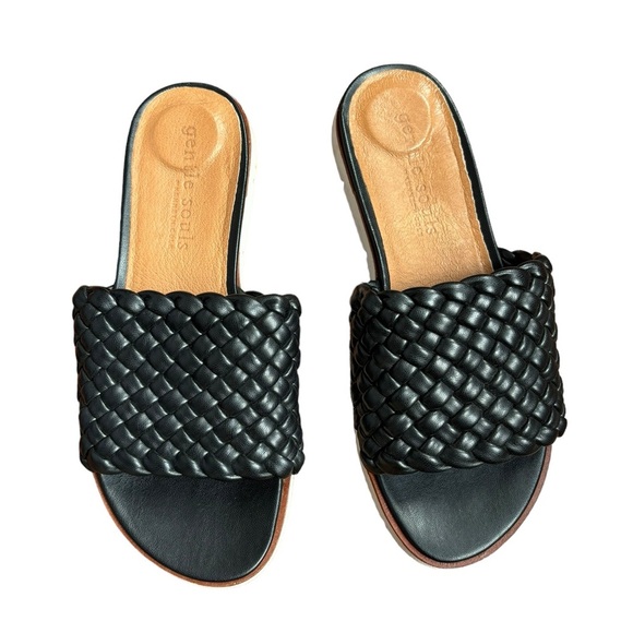 Gentle Souls LAVERN LITE BRAIDED SLIDE SANDAL By Kenneth Cole Size 9 Black - Picture 12 of 16
